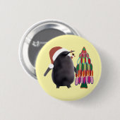 Pesto Penguin Kerstmis #5 Ronde Button 5,7 Cm (Voorkant /achterkant)