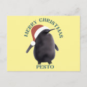 Pesto Penguin Kerstmis Briefkaart (Voorkant)