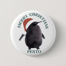 Pesto Penguin Kerstmis Ronde Button 5,7 Cm