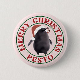 Pesto Penguin Kerstmis Ronde Button 5,7 Cm