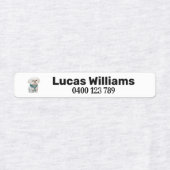 Pet1a persoonlijke naam en telefoonnummer, ijzerst labels (Design 1)