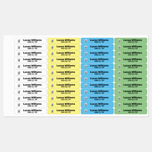 Pet1a persoonlijke naam en telefoonnummer, ijzerst labels (Vel)