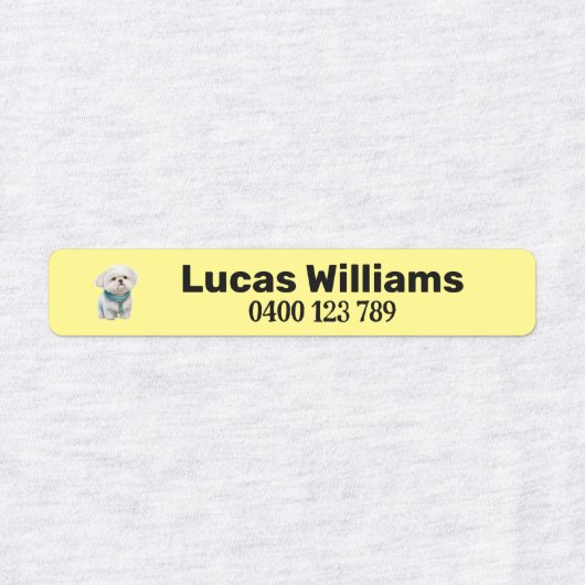 Pet1a persoonlijke naam en telefoonnummer, ijzerst labels (Design 2)