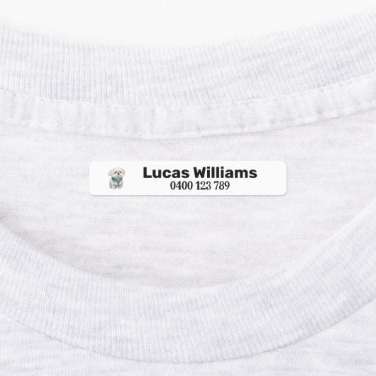 Pet1a persoonlijke naam en telefoonnummer, ijzerst labels (Aangebracht)