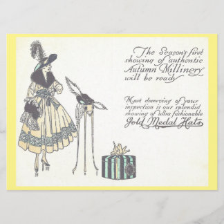 Pet 1920s  Millinery Show Advertisement Kaart