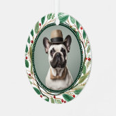 Pet 2 Photo 1st Christmas  Metalen Ornament (Voorkant links)