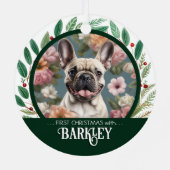 Pet 2 Photo 1st Christmas  Metalen Ornament (Achterkant)