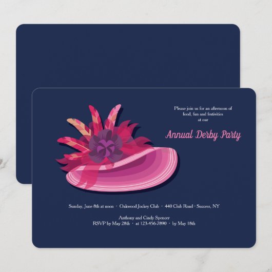 Pet 2 Uitnodiging van de Derby Party (Voorkant / Achterkant)