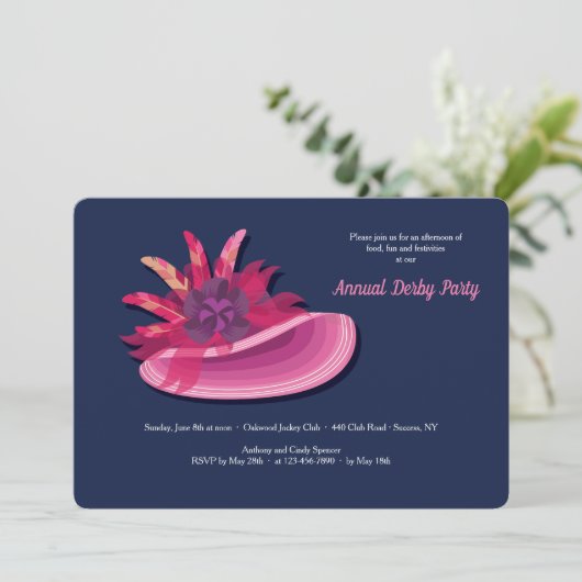 Pet 2 Uitnodiging van de Derby Party (Staand voorkant)