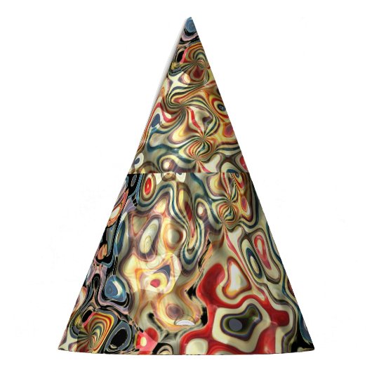 Pet abstracte kunstpartij feesthoedjes (Links)