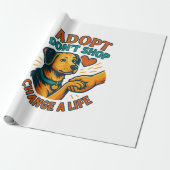 Pet Adopt Love T-shirt Cadeaupapier (Uitgerold)