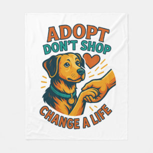 Pet Adopt Love T-shirt Fleece Deken