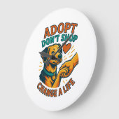 Pet Adopt Love T-shirt Grote Klok (Hoek)