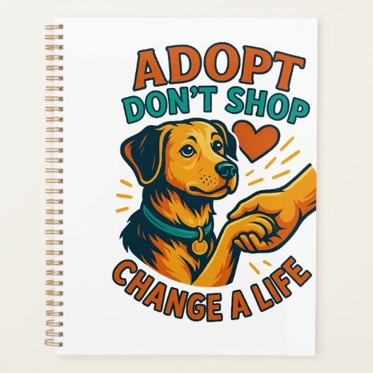 Pet Adopt Love T-shirt Planner (Voorkant)