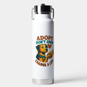 Pet Adopt Love T-shirt Waterfles (Voorkant)