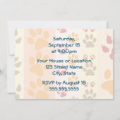 Pet Adoptie Partij Paw Print Patroon Kaart (Achterkant)