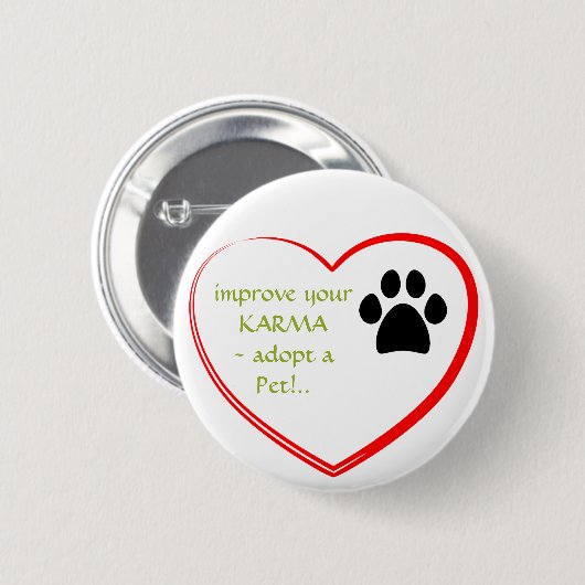Pet-adoptie Ronde Button 5,7 Cm (Voorkant /achterkant)