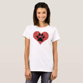 Pet adoption and rescue hart with paw print t-shirt (Voorkant volledig)