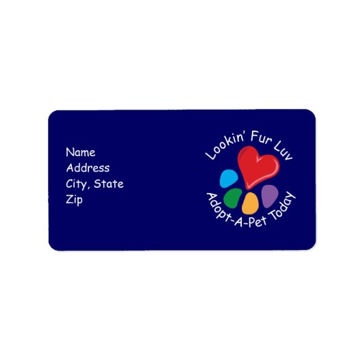 Pet Adoption_Heart-Paw_Lookin Fur Luv Etiket (Voorkant)