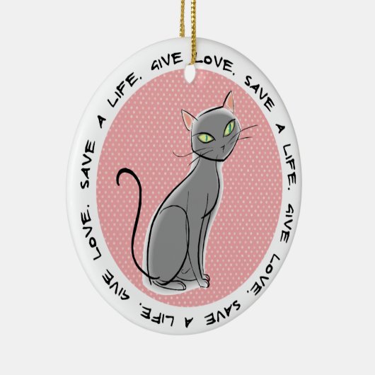 Pet Adoption kerstversiering Keramisch Ornament (Rechts)