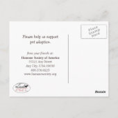 Pet Adoption Non-Profit Green T-shirt Dogs Custom Briefkaart (Achterkant)