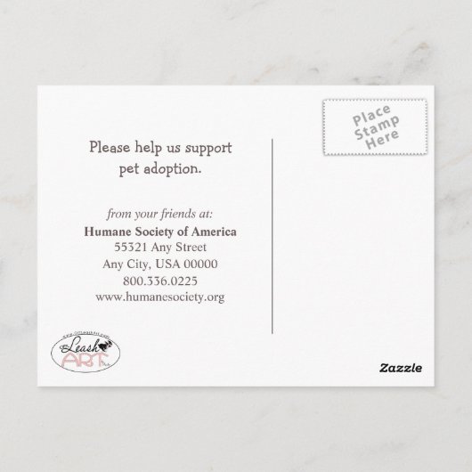 Pet Adoption Non-Profit Green T-shirt Dogs Custom Briefkaart (Achterkant)