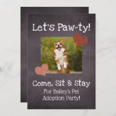 Pet Adoption Party Invitation Custom Dog Cat Foto Kaart (Voorkant / Achterkant)