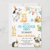 Pet Adoption Party Invitation Kaart (Voorkant)