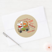 Pet Adoption Patch in Rusty Home voor Kerstmis Ronde Sticker (Envelop)