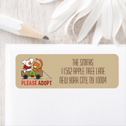 Pet Adoption Patch in Rusty Modern Kerstmis Toast Etiket (Insitu)