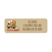 Pet Adoption Patch in Rusty Modern Kerstmis Toast Etiket (Voorkant)