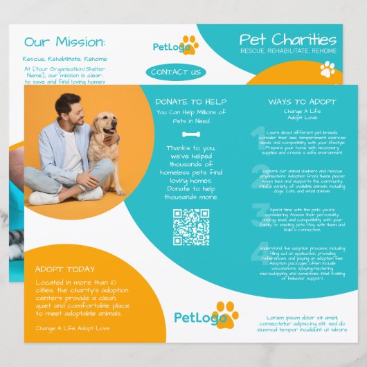 Pet Adoption / Pet Charity - Brochure (Voorkant / Achterkant)