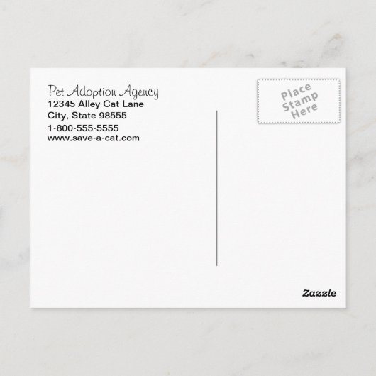 Pet Adoption redt je hart en neemt een kat aan Briefkaart (Achterkant)