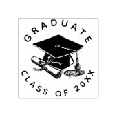 Pet afstuderen Afstudeerder Diploma Klasse 2023 Rubberstempel (Afrduk)