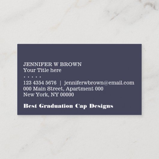 Pet afstuderen Celebration Party Visitekaartje (Achterkant)