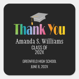 Pet Afstuderen dank u Vierkante Sticker