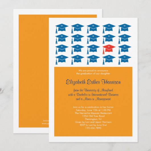 Pet Afstuderen Uitnodiging (Voorkant / Achterkant)