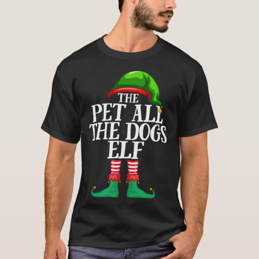 Pet al de Dogs Elf Family Kerstparty Pajama T-shirt (Voorkant)