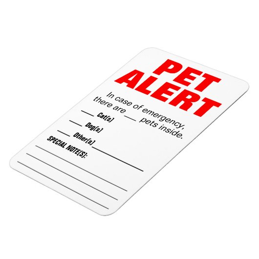 Pet Alert Magnet Magneet (Linkerzijde)