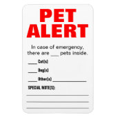 Pet Alert Magnet Magneet (Verticaal)