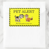 Pet Alert Rechthoekige Sticker (Tas)