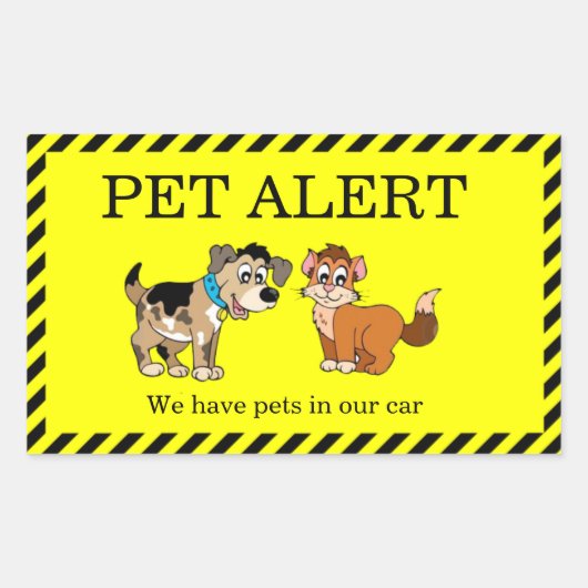 Pet Alert Rechthoekige Sticker (Voorkant)