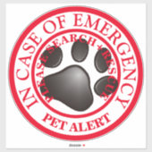 Pet Alert Sticker (Vel)
