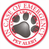 Pet Alert Sticker (Voorkant)