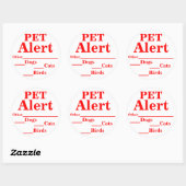 Pet Alert-Stickers Ronde Sticker (Vel)