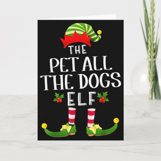 Pet All The Dogs Christmas Elf Matching Pajama X-m Kaart (Voorkant)