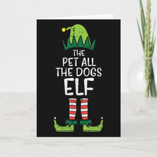 Pet All The Dogs Elf Xmas Christmas For Family Kaart (Voorkant)