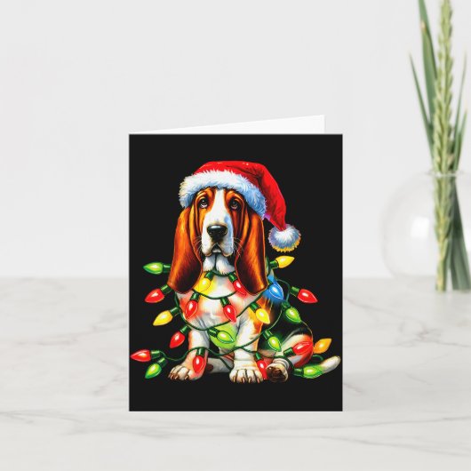 Pet Animal Bet Hound Dog Lover Santa Hat Christmas Kaart (Voorkant)