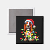 Pet Animal Bet Hound Dog Lover Santa Hat Christmas Magneet (Voorkant / Achterkant)