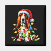 Pet Animal Bet Hound Dog Lover Santa Hat Christmas Magneet (Voorkant)